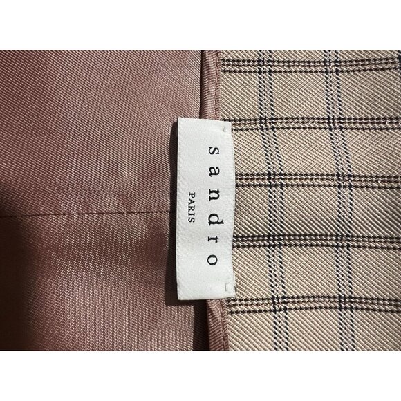 Sandro Paris Skirt Woman's  2 Plaid Meredith Mini Zipper Metallic Thread Preppy - Picture 6 of 10